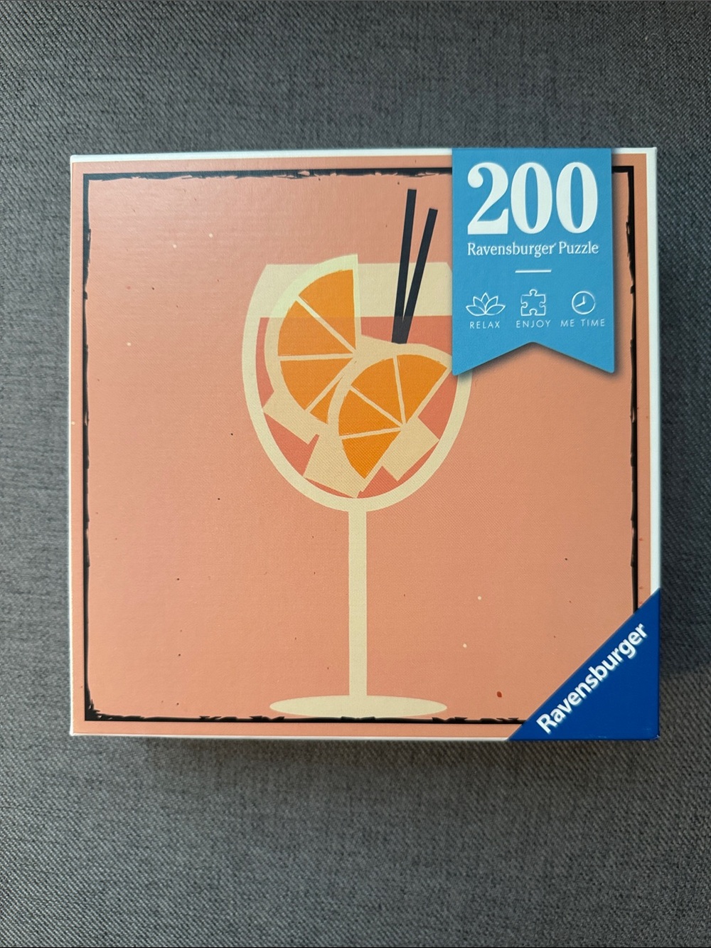 Ravensburger Peach Pink Cocktail Glass Puzzle with Orange Slices